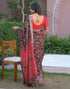 Vasthrlay Womens Printed Unstitched Dark Green Saree