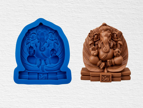 Claysphere Leaf Aura Ganesha Idol Silicone Mould (Medium)