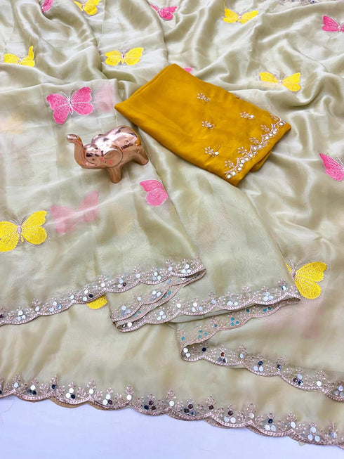 Vasthrlay Georgette Embroidery Unstitch