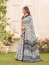 Vasthrlay Womens Abstract Unstitched Off White Saree