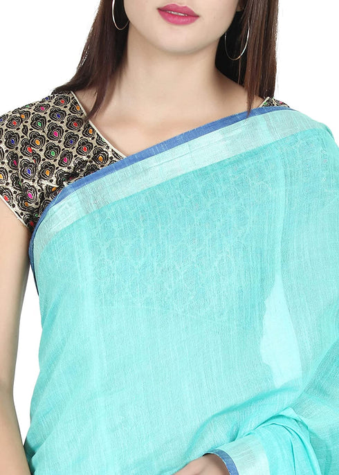 Vasthrlay Handloom Summer Contrast Vibrant Green