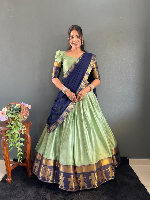Vasthrlay Traditional Banarasi Contrasting Lemonrama