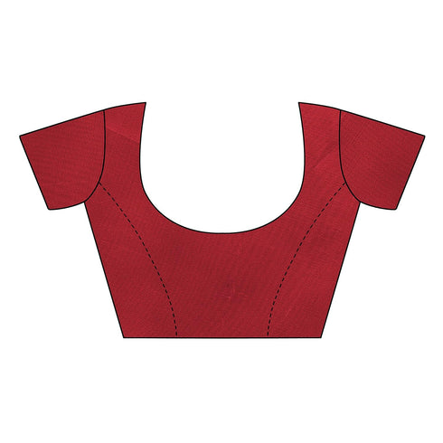 Vasthrlay Venkatagiri Blouse Piece Sdpl Metro Red Free Ethnic Wear
