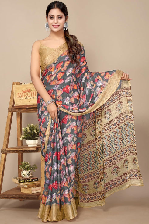 Vasthrlay Fashion Georgette Kalmkari Mehandi Ethnic Wear