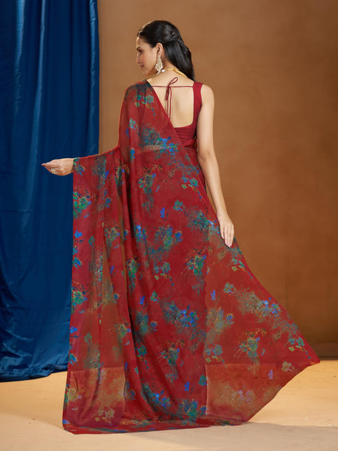 Vasthrlay Chiffon Floral Saree