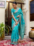 Vasthrlay Womens Weaving Light Blue Saree With Unstitched Blouse Piece