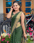 Vasthrlay Womens Banarasi Unstitched Olive Green Saree