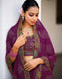 Vasthrlay Georgette Scalloped Unstitched Yellow Saree