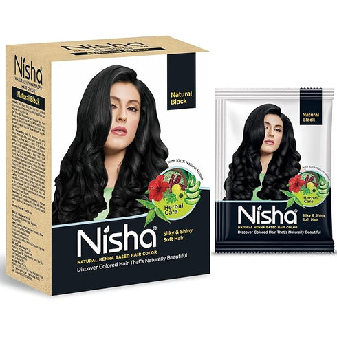 Nisha Henna Based Hair Color Natural Black 60g