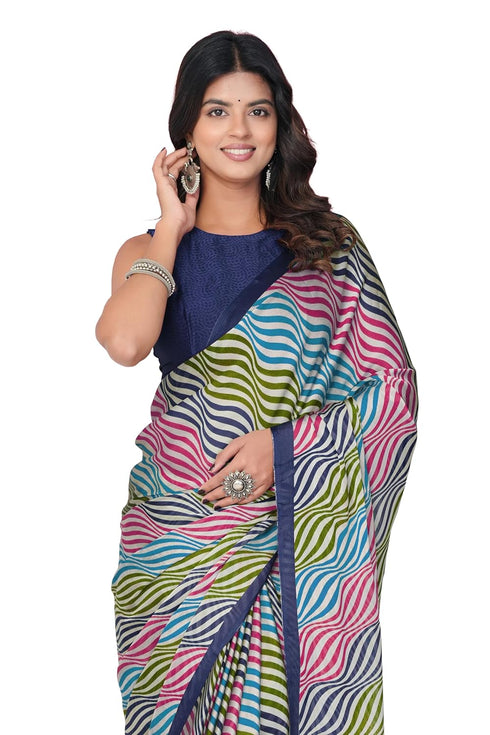 Vasthrlay Fashion Chiffon Georgette Teal Ethnic Wear