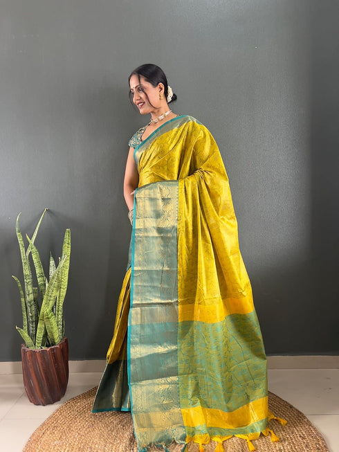 Vasthrlay Kanjivaram Blouse Traditional Pistablue