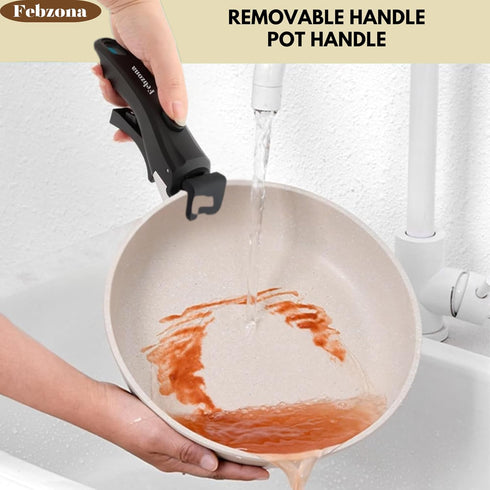 Febzona Universal Detachable Pot Handle | Clip-On Holder for Hot Cookware