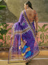 Vasthrlay Shimmer Printed Navy Navy Blue Saree