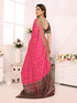 Vasthrlay Bottle Green Kanjivaram Unstitched Saree
