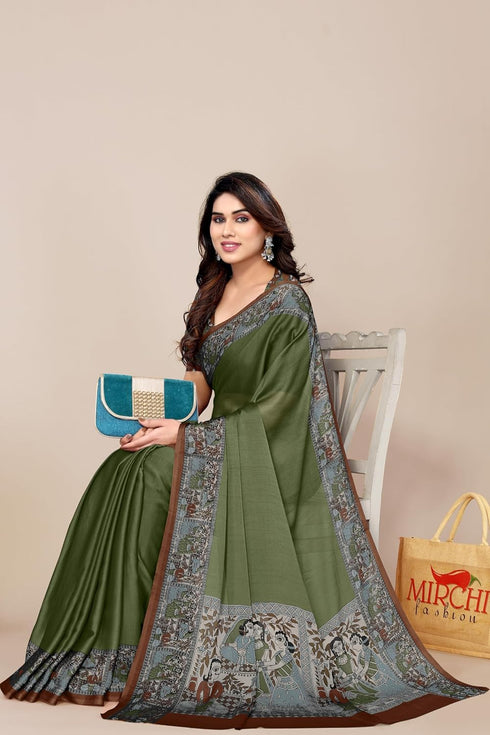 Vasthrlay Fashion Chiffon Georgette Teal Ethnic Wear