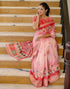 Vasthrlay Womens Printed Unstitched Beige Saree