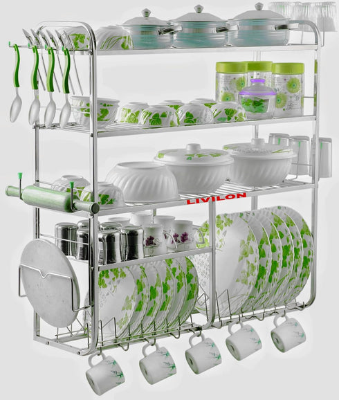 L Livilon Wall Mount Kitchen Utensils Dish Rack