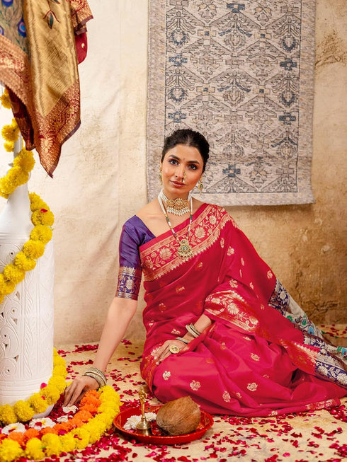 Vasthrlay Weaving Paithani Black Saree