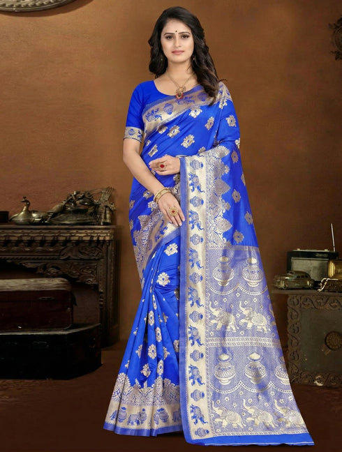 Vasthrlay Banarasi Traditional Unstitched Saree