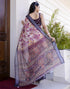 Vasthrlay Womens Cotton Unstitched Teal Saree