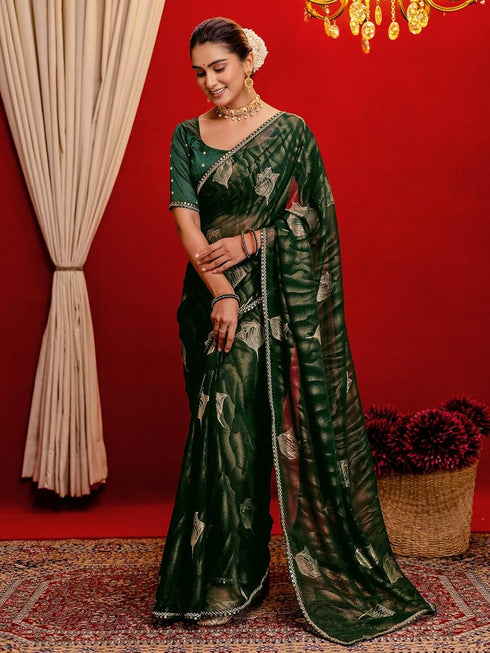 Vasthrlay Georgette Printed Dark Saree