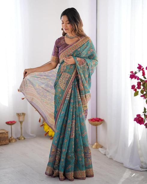 Vasthrlay Handloom Grey Beige Traditional Saree
