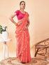 Vasthrlay Chiffon Bandhani Unstitched Peach Saree