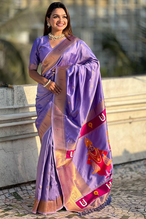 Vasthrlay Kanjivaram Paithani Unstitched Mahendi Ethnic Wear