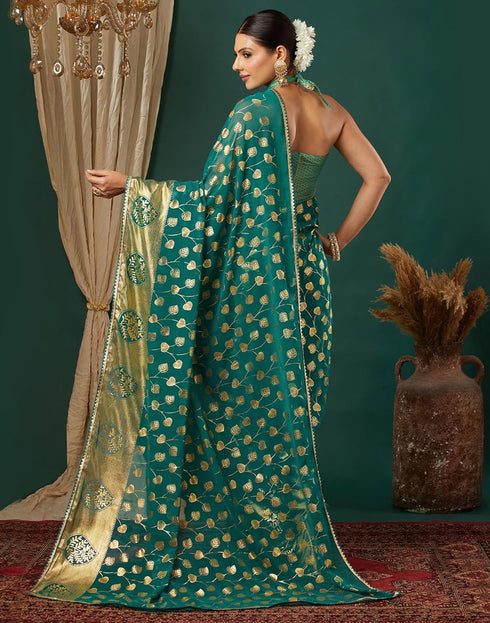 Vasthrlay Georgette Printed Unstitched Maroon Saree