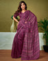 Vasthrlay Chanderi Printed Unstitched Blue Saree