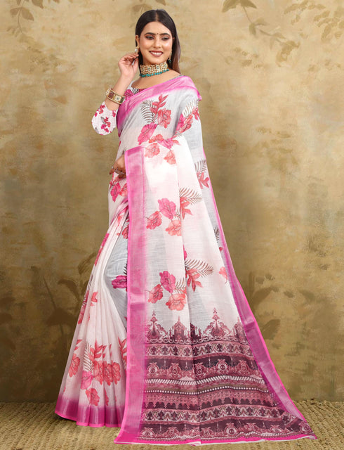 Vasthrlay Women's Cotton Kalamkari Wedding Saree With Blouse Piece