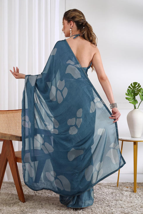 Vasthrlay Fashion Chiffon Geometric Printed Ethnic Wear