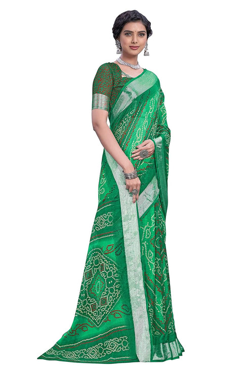 Vasthrlay Bandhani Chiffon Blue Ethnic Wear