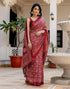 Vasthrlay Bandhani Printed Unstitched Wine Saree