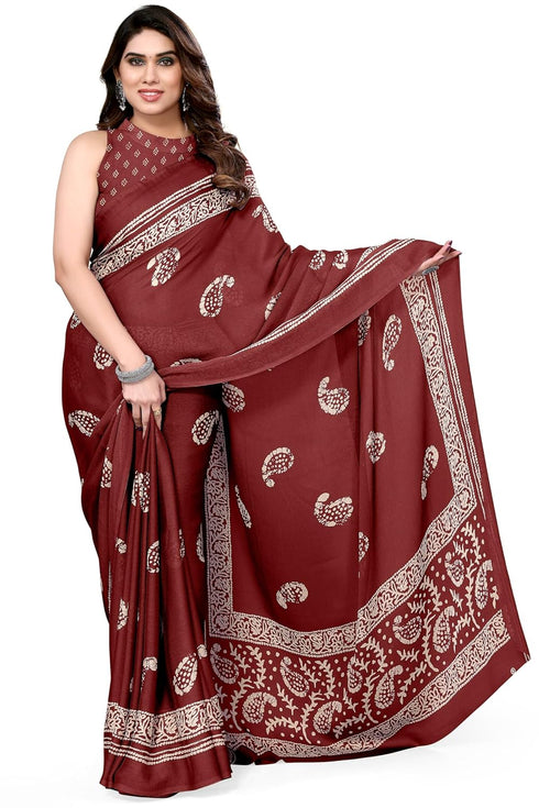 Vasthrlay Fashion Chiffon Printed Grey Ethnic Wear