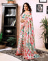 Vasthrlay Womens Printed Unstitched Dark Green Saree