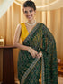 Vasthrlay Georgette Bandhani Unstitched Red Saree