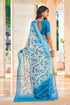 Vasthrlay Sky Blue Unstitched Saree