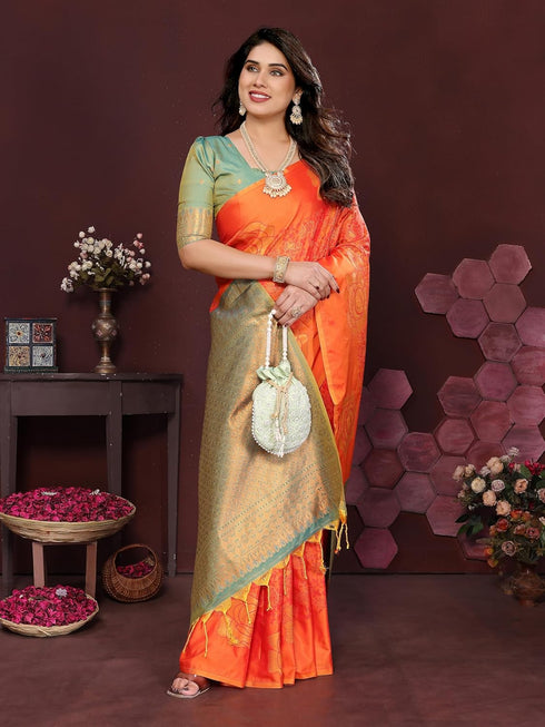 Vasthrlay Kanjivaram Unstitched Piece Blue