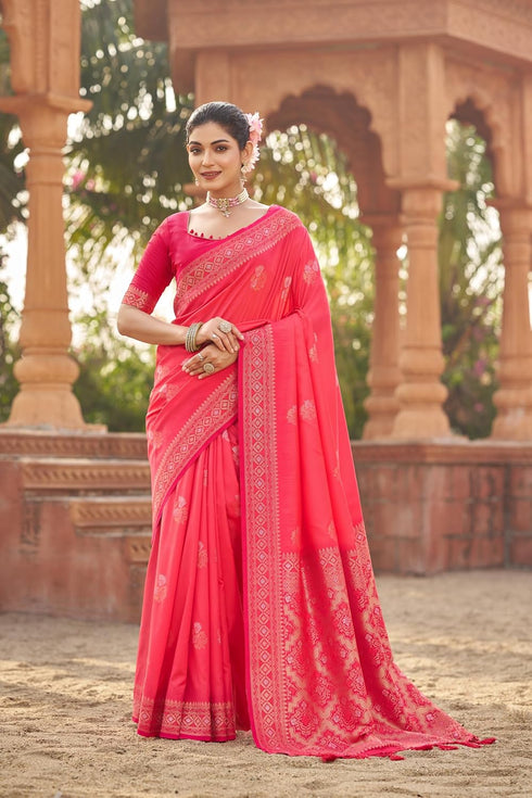 Vasthrlay Kanjivaram Unstitched Jacquard Stylish Saree