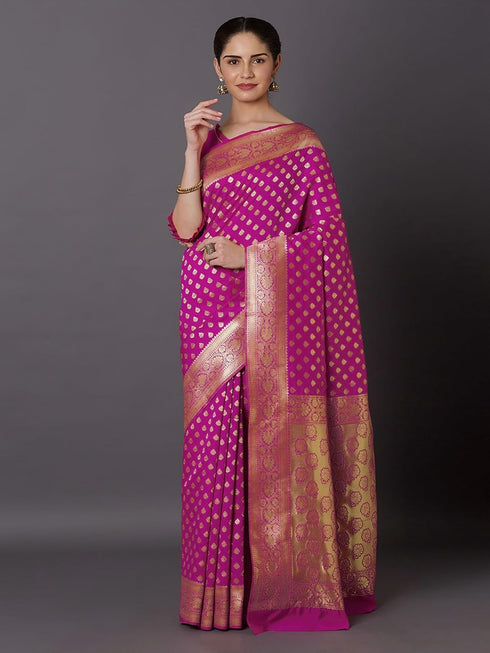 Vasthrlay Jacquard Unstitch Purple Ethnic Wear