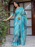 Vasthrlay Womens Printed Unstitched Multicolor Saree