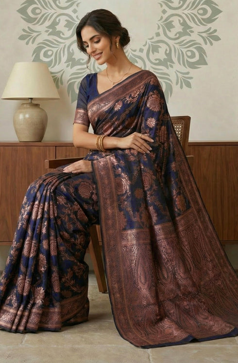 Vasthrlay Jacquard Floral Saree