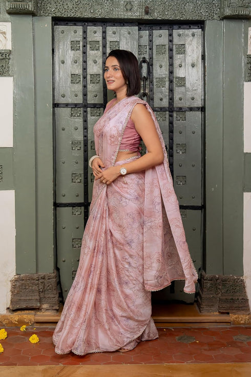 Vasthrlay Fashion Georgette Dark Multicolor Ethnic Wear