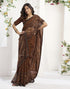 Vasthrlay Georgette Printed Unstitched Maroon Saree