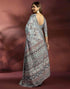 Vasthrlay Womens Printed Unstitched Navy Blue Saree