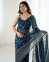 Vasthrlay Red Unstitched Saree
