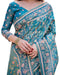 Vasthrlay Turquoise Embroidery Traditional Saree