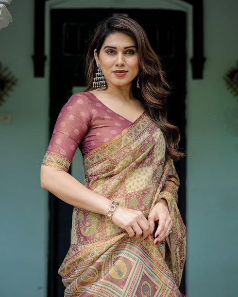 Vasthrlay Handloom Turquoise Traditional Saree