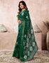 Vasthrlay Womens Cotton Blouse Light Green Saree With Unstitched Blouse Piece